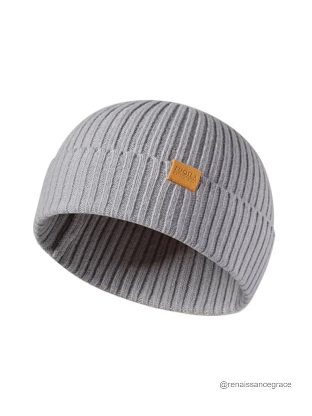 100% Merino Wool Fisherman Beanie Hat, Unisex Warm Winter Knit Skull Cap